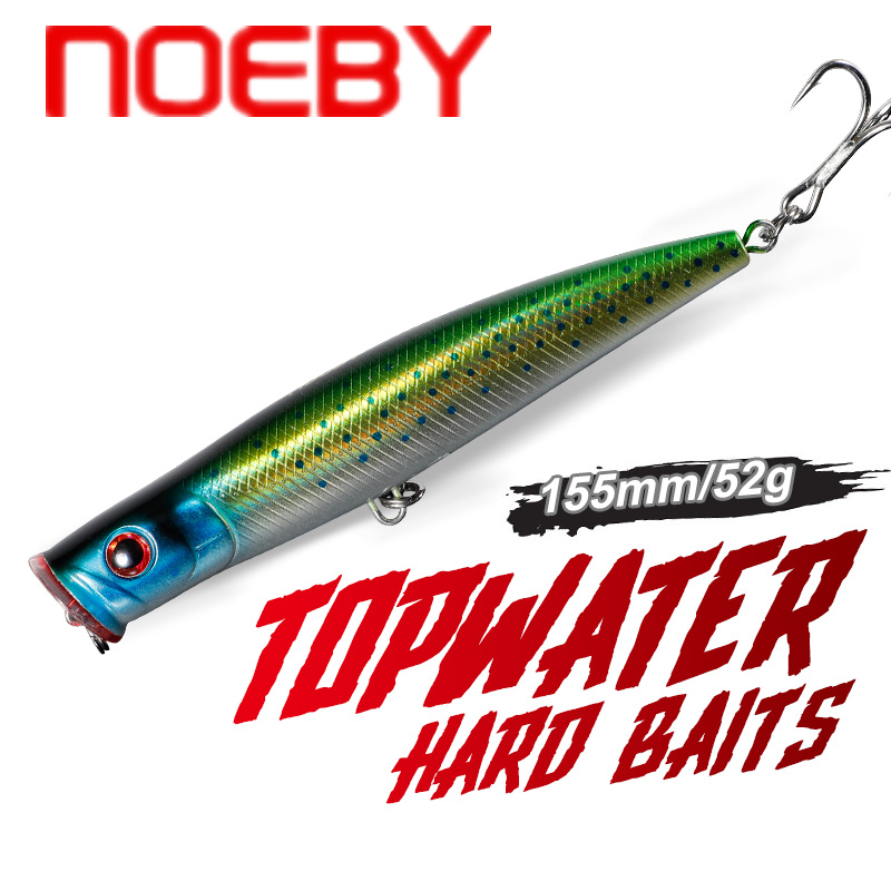 Noby NBL9070 포퍼 낚시 유혹 155mm52g Topwater 플라스틱 하드 미끼 큰 게임 Leurres Iscas Artificiais Para Pesca Leurre Peche